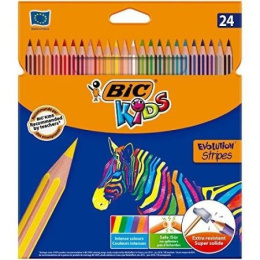 Kredki ołówkowe BIC Kids Eco Evolution Stripes 24kol., 950525