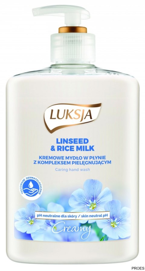 LUKSJA Mydło w płynie z dozownikiem 500 ml LINSEED&RICE MILK 8896