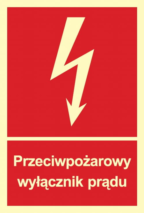 Naklejka Przeciwpożarowy wyłącznik prądu