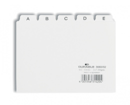 Przekładki A6 25 szt. 5/5 do kart. indeksami 25mm biały 36602 DURABLE A-Z (X)