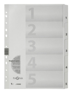 Przekładki kartonowe, 5-częściowe, 1 - 5, kol or biały P3100308 DURABLE (X)