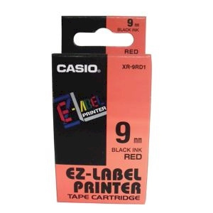 Taśma do drukarek XR 9RD1 9mmx8m czerwona/czarny nadruk CASIO