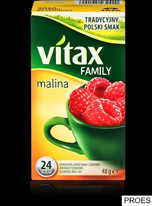 Herbata VITAX FAMILY MALINA (24 saszetek) bez zawieszki