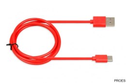 Kabel do transferu danych i zasilania USB 2w1 TYP C czerwony 1m (2A) Ibox IKUMTCR