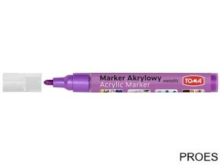 Marker akrylowy, fibrowa końcówka okrągła 2-5mm, fioletowy TO-402 Toma