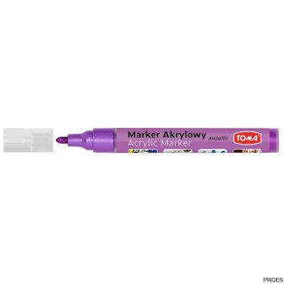 Marker akrylowy, fibrowa końcówka okrągła 2-5mm, fioletowy metalic TO-402 Toma