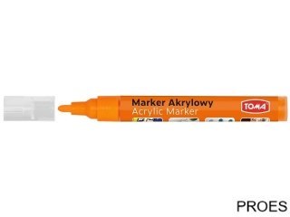 Marker akrylowy, fibrowa końcówka okrągła 2-5mm, pomarańczowy TO-402 Toma