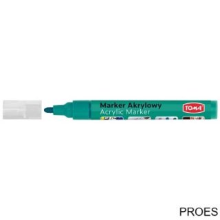 Marker akrylowy, fibrowa końcówka okrągła 2-5mm, zielony TO-402 Toma