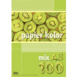 Papier xero A3 80g mix kolorów (100 arkuszy) KRESKA