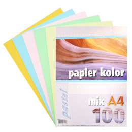 Papier xero A4 pastel mix (100 arkuszy) KRESKA
