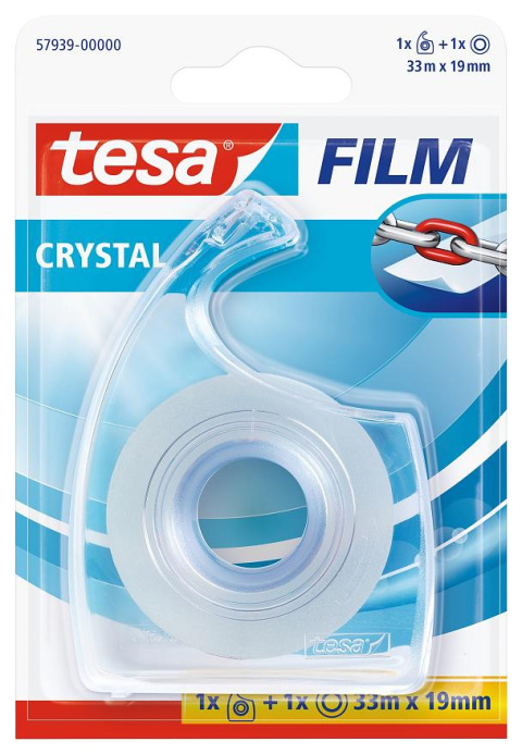 Taśma biurowa TESAfilm CRYSTAL 33m X19mm + Dyspenser Easy Cut 57939-00000