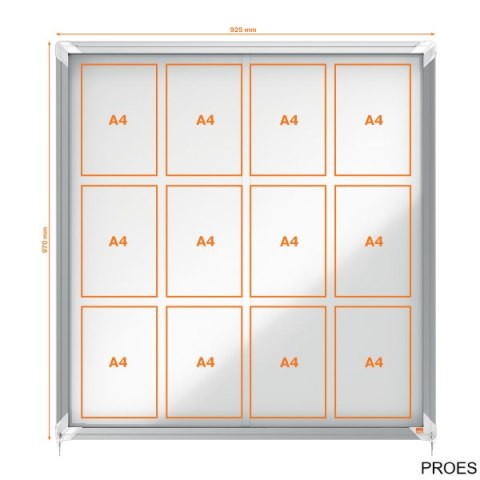 Gablota magnetyczna zewnętrzna Nobo Premium Plus 12xA4 (drzwiczki przesówne) 1902570 Gablota magnetyczna zewnętrzna Nobo Premium Plus 12xA4 (drzwiczki przesówne) 1902570