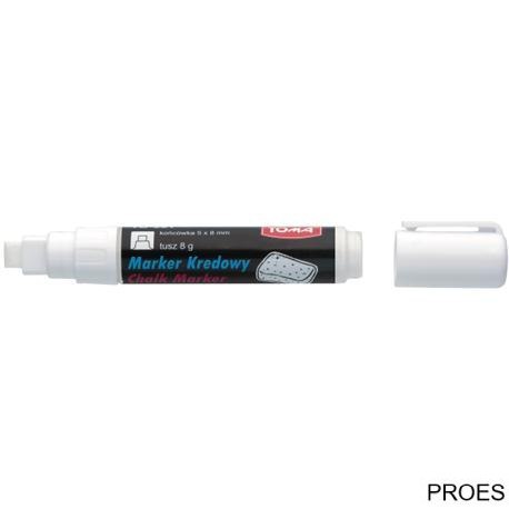 Marker kredowy, końcówka ścięta 8mm, 8g tuszu biały TO-291 Toma Marker kredowy, końcówka ścięta 8mm, 8g tuszu biały TO-291 Toma