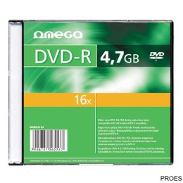 Płyta OMEGA DVD+R 4,7GB 16X SLIM CASE (10) OMD16S+