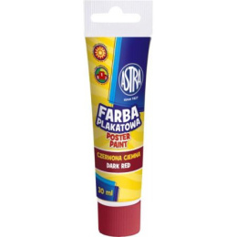 Farba plakatowa Astra tuba 30 ml - czerwona ciemna, 83110911