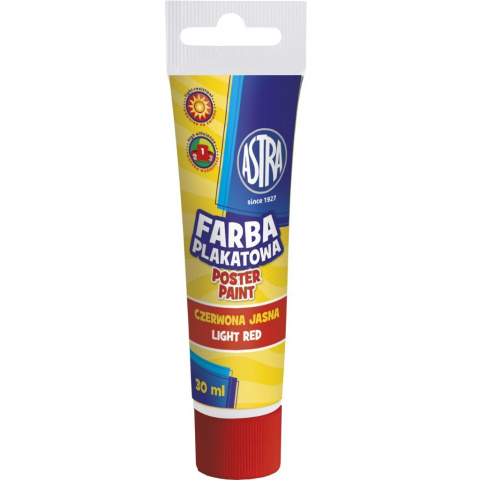 Farba plakatowa Astra tuba 30 ml - czerwona jasna, 83110907