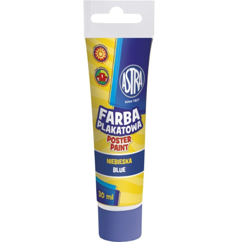 Farba plakatowa Astra tuba 30 ml - niebieska, 83110905