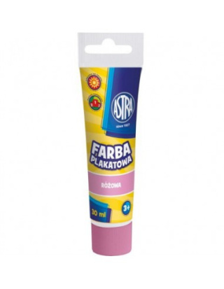 Farba plakatowa Astra tuba 30 ml - różowa, 301107002