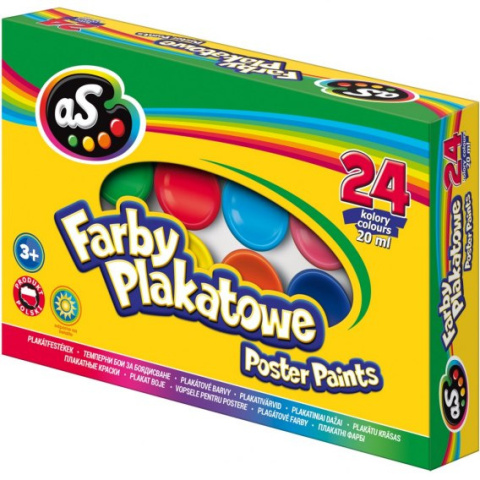 Farby plakatowe AS 24 kolory - 20 ml, 301219005