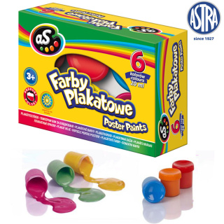 Farby plakatowe AS 6 kolorów - 20 ml, 301219001