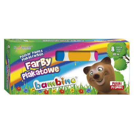 Farby plakatowe BAMBINO 8 kol.20 ml 4995 ST.MAJEWSKI