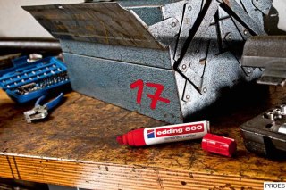 Marker E-800 EDDING czerwony końcówka ścięta 12 mm (X)