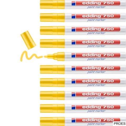 Marker lak.2-4mm 750 żółty EDDING końcówka okrągła Marker lak.2-4mm 750 żółty EDDING końcówka okrągła