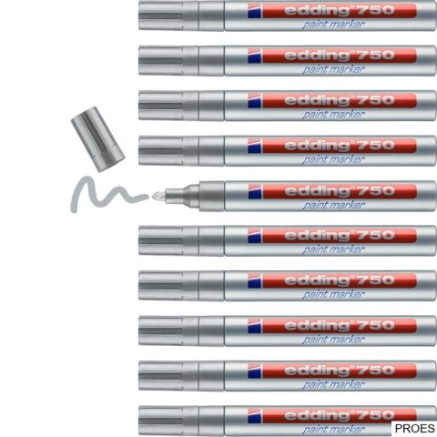 Marker lakierowy 2-4mm 750-54 srebrny końcowka okrągła Marker lakierowy 2-4mm 750-54 srebrny końcowka okrągła