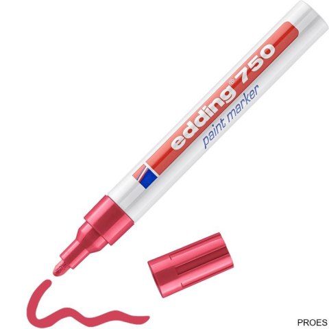 Marker lakierowy 2-4mm 750 czerwony EDDING końcówka okrągła Marker lakierowy 2-4mm 750 czerwony EDDING końcówka okrągła