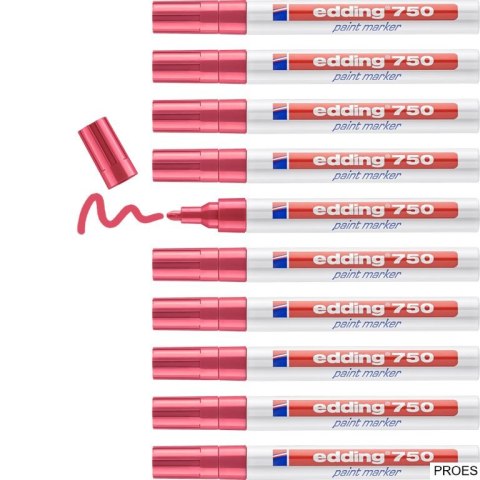 Marker lakierowy 2-4mm 750 czerwony EDDING końcówka okrągła Marker lakierowy 2-4mm 750 czerwony EDDING końcówka okrągła