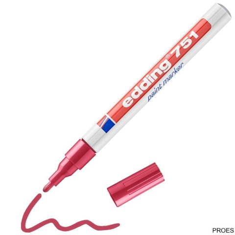 Marker lakierowy 1-2mm 751 czerwony EDDING końcówka okrągła Marker lakierowy 1-2mm 751 czerwony EDDING końcówka okrągła