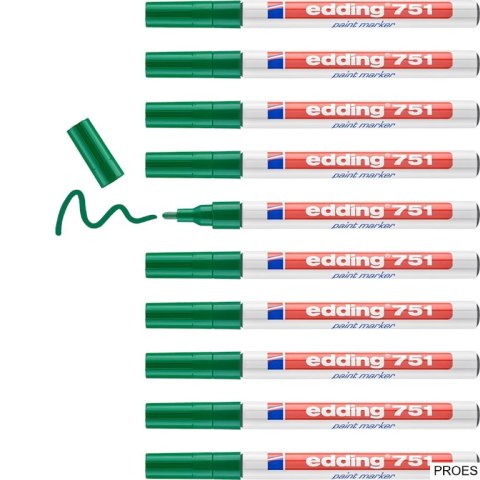 Marker lakierowy 1-2mm 751 zielony EDDING końcówka okrągła Marker lakierowy 1-2mm 751 zielony EDDING końcówka okrągła