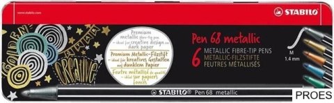 STABILO PEN 68 metallic etui metalowe 6 szt 6806/8-32 STABILO PEN 68 metallic etui metalowe 6 szt 6806/8-32
