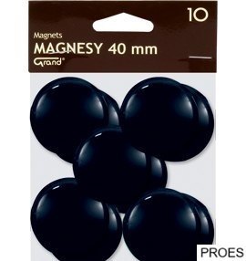 Magnes 40mm GRAND, czarny, 10 szt 130-1700