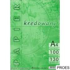 Papier kredowy A4 130g kredowany (100 arkuszy) KRESKA