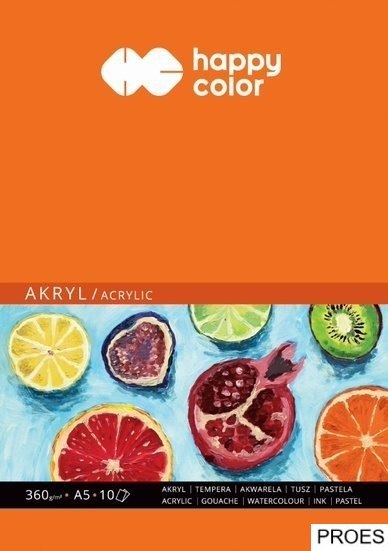 Blok do akrylu Art., A5, 10 ark, 360g, Happy Color HA 7836 1520-A10