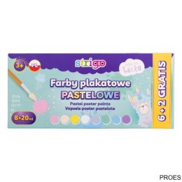 Farby plakatowe pastelowe LENKA 8 kolorów SSC147