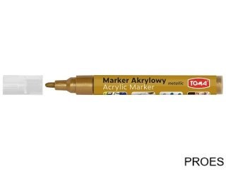 Marker akrylowy, fibrowa końcówka ścięta 2-5mm, złoty TO-400 Toma (X)