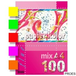 Papier xero A4 mix fluorescencyjny (100 arkuszy) KRESKA