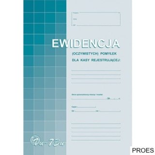 Vu73-u Ewid.(oczyw)pomyłek z kasy rej.A4 Michalczyk i Prokop