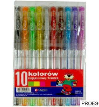 Długopis żel. Brokat 10 kol