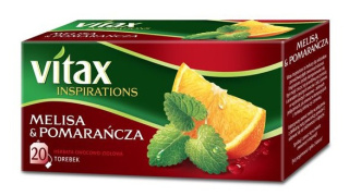 Herbata VITAX INSPIRATIONS Melisa&pomarańcza (20 saszetek) 33g zawieszka