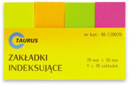 Zakładki indeksujące 20 x 50 mm (4x40 zakładek) TAURUS