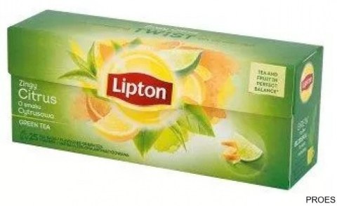 Herbata LIPTON GREEN CITRUS 25 torebek zielona