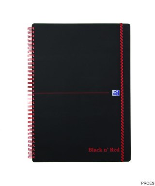 Kołonotatnik A4 70 kartek, kratka / tagi, BLACK n RED, OXFORD, 400047654