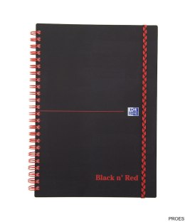 Kołonotatnik A5 70 kartek, linia / tagi, BLACK n RED, OXFORD, 400047655