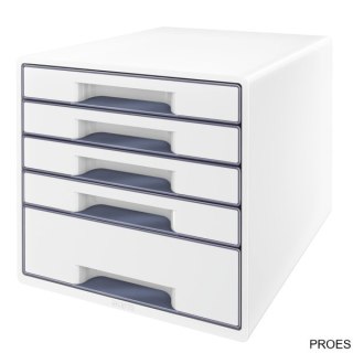 Pojemnik z 5 szufladami LEITZ WOW biało-szary 52142001