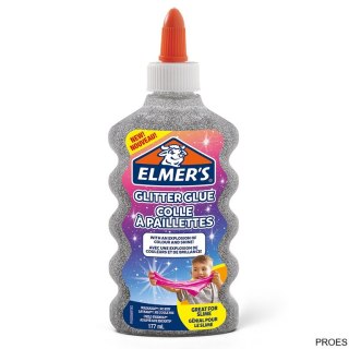 Elmers klej brokatowy, srebrny, zmywalny i przyjazny dzieciom, 177ml, 2077255 (X)