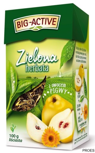 Herbata BIG-ACTIVE zielona liściasta z owocem pigwy 100g