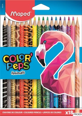 Kredki COLORPEPS ANIMALS trójkątne 18 szt pud. z zaw. 832218 (X)
